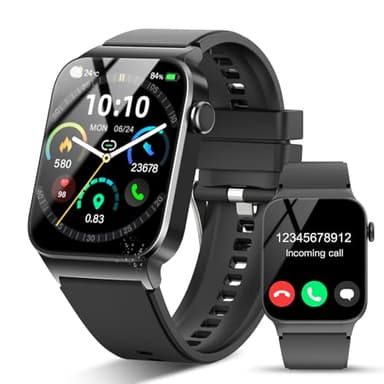 STECEi Smartwatch Herren Damen, 1,85'' HD Touchscreen Smart Watch mit Bluetooth Anrufe, 110+ Sportmodi Fitnessuhr mit Herzfrequenz Schlafüberwachung Schrittzähler, IP68 Wasserdicht für iOS Android