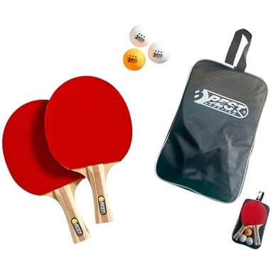 Best Sporting Tischtennisschläger Set I 2 Tischtennis-Schläger Profi & Beginner + 3 Bälle + Tasche I Schläger Tischtennis Outdoor & Indoor I Tischtennis Set I Tischtennis Zubehör