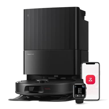 roborock Qrevo Serie Saugroboter mit Wischfunktion&Hebarem Wischmopp, 8000Pa Saugkraft(verbessert von Qrevo S), Anti-Verfilzungs-Seitenbürste, Hindernisvermeidung, All-in-One Dock, Schwarz(QV 35A)