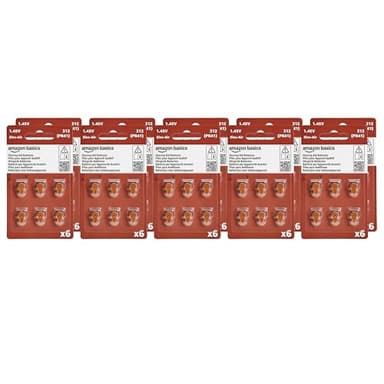 Amazon Basics Hörgerätebatterien, Größe 312, Zink-Luft-Batterien, 1,45 V, braune Karte, 4 Jahre Haltbarkeit, 60 Stück, Kindersichere Verpackung (mit Schere zu öffnen)