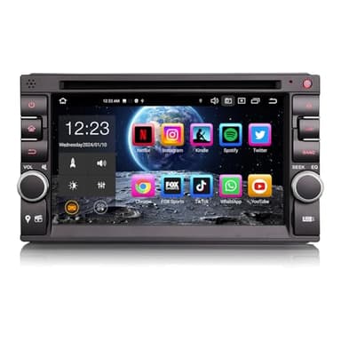 ERISIN Doppel Din 2 Din Android 14 Universal GPS Navi DVD Autoradio 6.2 Zoll Touchscreen Unterstützt Kabellos CarPlay DSP Android Auto Bluetooth 5.0 A2DP DVB-T/T2 WiFi 4G 8-Kern 4GB RAM+64GB ROM DAB+