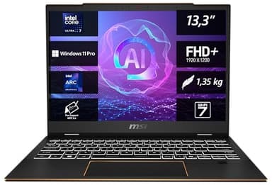 MSI Summit 13 AI+, Business Laptop, Copilot+ PC, 13,3" FHD+, Intel Core Ultra 7 Prozessor 258V, 32 GB LPDDR5X-8533 RAM, 1 TB, Intel Arc 140V GPU, Windows 11 Pro, QWERTZ Tastatur, Evo A2VMTG-007