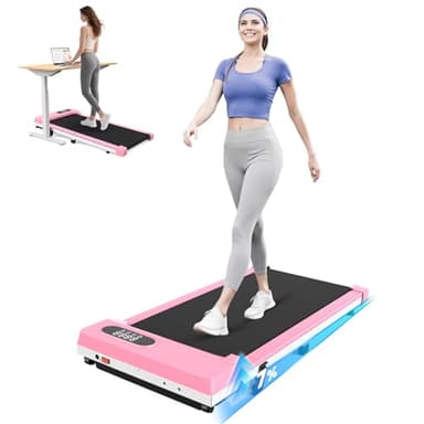 HomeFitnessCode Walking Pad für Zuhause mit Neigung - Laufband Laufpad Steigung Walkpad Untertisch Elektrisch 1-8 KMH Walking Band, Rosa