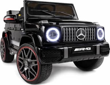 Playhouse Kinder Elektroauto Mercedes G63 AMG 4x4 180 Watt, 12V 9ah !!, Ledersitz, Bluetooth, 4 Motoren, Eva Räder, Fernbedienung 2.4G, Kinderauto Kinderfahrzeug (Schwarz)