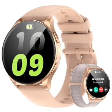 Baolubao Smartwatch Damen Herren 1.43" AMOLED Always-On-Display Fitnessuhr Mit Telefonfunktion/Message Reminder,Sportuhr mit Pulsmesser/SpO2/Schlafmonitor/Schrittzähler, Smart Watch für Android iOS