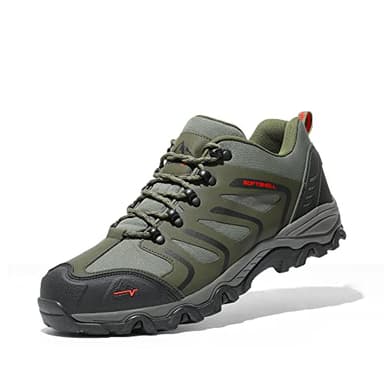 NORTIV 8 Herren Wanderschuhe Trekkingschuhe Outdoorschuhe Wasserdicht Hiking Shoes Kletterschuhe Bergsteigen Klettern Wandern Schuhe Armee/GRÜN/SCHWARZ/ORANGE 160448_Low-E Größe 43 (EUR)