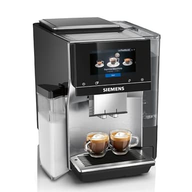 Siemens Kaffeevollautomat EQ700 TQ717D03, 36 internationale Kaffeespezialitäten, Cold Brew & Slow Brew, App-Steuerung, Full-Touch-Display, integrierter Milchbehälter, Edelstahl Schwarz