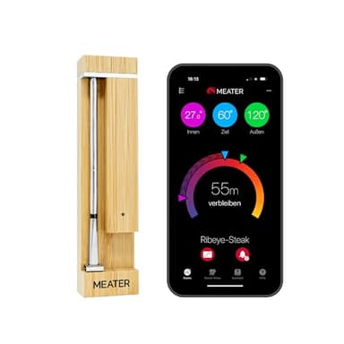 MEATER Pro / 2 Plus: Das Smarte Fleischthermometer der Nächsten Generation | Hitzebeständig bis 550°C | Hohe Reichweite, 100% Wasserdicht, Multi-Sensor Technologie | Küche, BBQ, und Grill