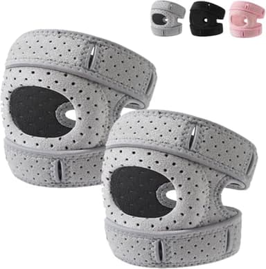HIAME Patella Kniebandage Für Männer Damen - Knee Pain Relief Brace, Verstellbare Knieunterstützung, Atmungsaktive Knie Schiene, Kniestütze Orthopädisch Bandage Für Meniskusriss Lauftraining (2 Grey)