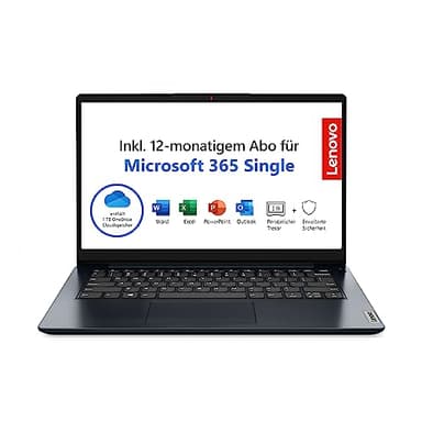 Lenovo IdeaPad Slim 1i Laptop | 14" Full HD Display | Intel Celeron N4020 | 4GB RAM | 128GB SSD | Intel UHD Grafik 6000 | Win11 Home | QWERTZ | blau | inkl. Microsoft 365 | 3 Monate Premium Care
