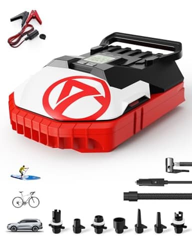 GICLE SUP Pumpe, Elektrische Paddleboard Pumpe mit 12V DC Kfz-Anschluss, Intelligent Geregeltes Aufblasen und Entleeren, Auto-Off für Reifen, Boot, Zelt (60PSI Upgrade-Modell)