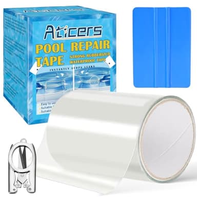 Pool Reparaturset, Transparentes Pool Reparaturset Unterwasser, Pool Reparatur Klebeband 10 cm x 152 cm,Pool Flicken Klebeband Zur Reparatur Verschiedener Schwimmbadoberflächen (4 Zoll x 5 Fuß)