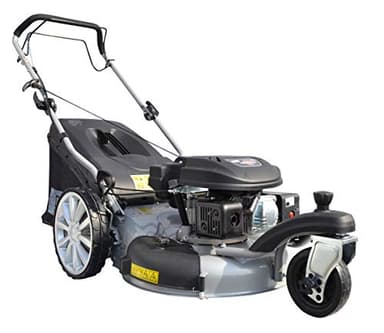 GÜDE Rasenmäher Benzin mit Antrieb Premium Big Wheeler Trike 515 D mit Radantrieb 4in1 | 4-Takt | 196ccm | 5,03PS | 51cm Schnittbreite | 65l Fangkorb | 6-Fach Schnitthöhenverstellung | Silber schwarz