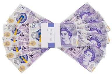 cardly Falschgeld, 20-Pfund-Scheine, Requisitengeld, PFUND | Britisches Unternehmen | 100 Scheine | 2.000-Pfund-Stapel | Für Filme, Werbung, Spielen, Partys, Supreme, Waffen, Kostüme, Casinospiele