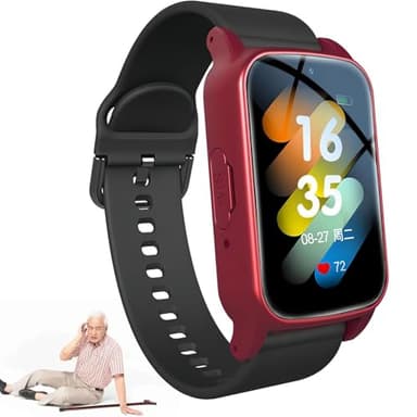4G Smartwatch mit Sturzerkennung für Senioren, präzises GPS, wasserdicht, HD-Videoanruf, SOS-Alarm, Gesundheitsüberwachung, ideal für ältere Menschen mit Demenz