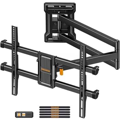 Perlegear Langarm TV Wandhalterung, Full Motion Wandhalterung Fernseher für 32-65″ TVs, 60 kg Tragkraft, Eck-TV Halterung mit ±90° Schwenkbarkeit und 700mm Auszug, Max VESA 400x400mm, PGMF24B