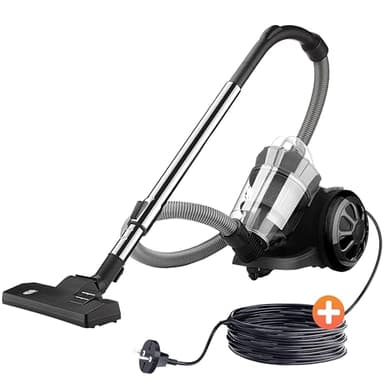 Tisoutec Beutelloser Staubsauger ohne Beutel,1600W Staubsauger|70dB|Bodenstaubsauger|HEPA Filter Bodendüse für Parkett,Teppich,Fliesen,leistungsstarker Staubsauger mit 5m Kabel=13m Aktionsradius 2,2L