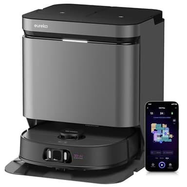 EUREKA J15 Pro Ultra Roboterstaubsauger Bodenreiniger, leistungsstarker Roboterstaubsauger 16200 Pa, Waschen mit heißem Wasser bei 75 ℃, Kartierung mit KI, Selbstreinigung/selbstreinigende Station