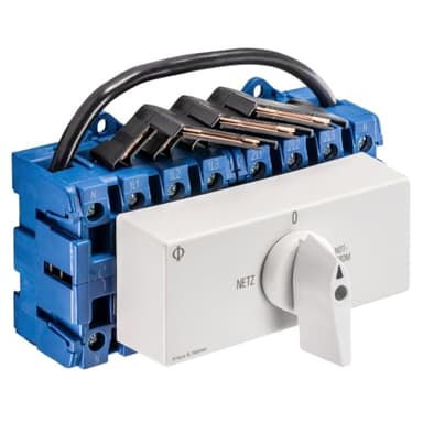 Kraus&Naimer KG64B K950 VE2 +F437 Umschalter 4-polig 63A mit Stellung Netz 0 Notstrom Schnappbefestigung Lastschalter