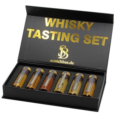 Premium Whisky Tasting Set rauchig | Islay Scotch Single Malt | 10 Jahre und älter | in edler Geschenkbox mit Magnetverschluss