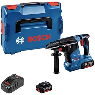 Bosch Professional 18V System Akku Bohrhammer GBH 18V-24 C (mit SDS plus, inkl. 2x 5.0Ah Akku, Ladegerät GAL 1880 CV, L-BOXX )