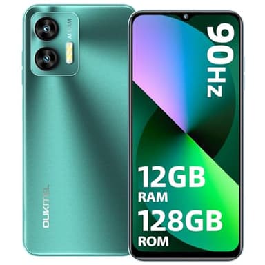 OUKITEL C36 Handy Ohne Vertrag, 12GB+128GB/1TB erweiterbar, 5150mAh 6.56" HD+ Display Android 14 günstig Smartphone 4G, Octa Core Prozessor, 13MP Panorama Kamera,Dual SIM 3 Steckplatz, Wi-Fi