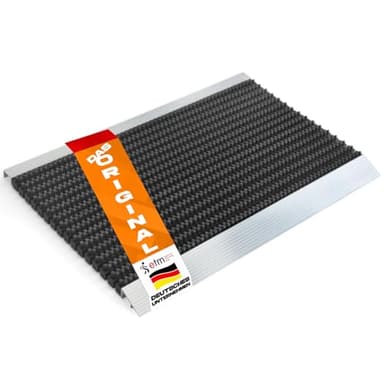 etm Fussabtreter Aussenbereich Alu -Verschiedene Modelle - rostfrei & wetterfest - Haustür Fußabtreter (Profi Brush schwarz - mit Alu Rahmen, 60 x 90 cm)