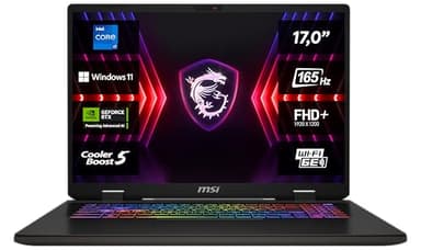 MSI Sword 17 HX, Gaming Laptop, 17,0" FHD+, Intel® Core™ i7 Prozessor 14650HX, 16 GB DDR5-5600 RAM, 1 TB, NVIDIA® GeForce RTX™ 4060, Windows 11 Home, QWERTZ Tastatur, B14VFKG-276