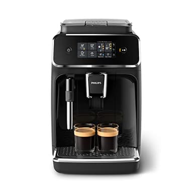 Philips Series 2200 Kaffeevollautomat – Klassischer Milchaufschäumer, Intuitives Touchdisplay, Glänzendes Schwarz (EP2221/40)