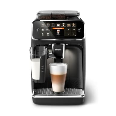 Philips Espressomaschine der Serie 5400 – Genießen Sie 12 Getränke, schnell reinigendes LatteGo, intuitives TFT-Display, anpassbare Kaffeeeinstellungen, erstklassiges Küchendesign (EP5441/50)