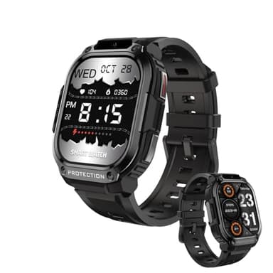 AIEK 4G LTE GPS Smartwatch Phone für Männer und Frauen, 2GB+16GB, Android 8.1 Activity Tracker mit Herzfrequenz, HD Kamera/Video Calling/WiFi/SIM Slot /2.13 Zoll AMOLED Screen