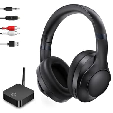 LETSACTIV Kabellose Kopfhörer für Fernseher, Over-Ear kabellose 196ft Wireless-Reichweite,unterstützen Optical, AUX, RCA und USB,40 Stunden Audio-Wiedergabezei, hohe Lautstärke, Hi-Fi Audio