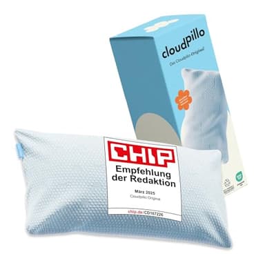 Cloudpillo Kopfkissen 40x80 cm – Ergonomisches Memory-Foam-Kissen für Seitenschläfer, höhenverstellbares Schlafkissen für alle Schlafpositionen, atmungsaktiv und hypoallergen