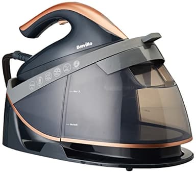 Breville Dampfbügelstation PressXpress soleTEMP | Konstante Dampfleistung 115g/Min. | 2600 W Dampfbügeleisen mit Multidirektionale Bügelsohle | Abnehmbarer 1,7L Wassertank | grau & roségold [VIN411X]