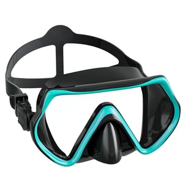Taucherbrille Erwachsene, Tauchmaske 180° Weitwinkel Anti-Nebel, Verstellbares Silikonband Schnorchelmaske mit HD Gehärtetes Glas für Tauchen Schnorcheln und Schwimmen 14+ (Grün)