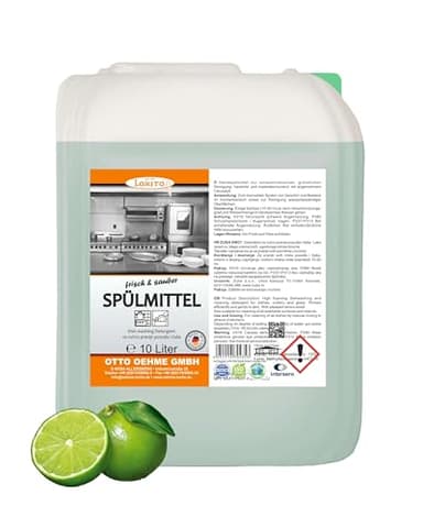 Lorito frisch & sauber Spülmittel 10 L - Geschirrspülmittel flüssig mit Limonen-Duft, Schonendes & hautfreundliches Handspülmittel gegen hartnäckige Verunreinigungen