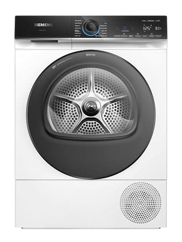 Siemens WQ46B2D0AM iQ700, Wärmepumpentrockner 9 kg, Selbstreinigender Kondensator, schonendes Trocknen, intelligentDry, Halbe Beladung, Knitterschutz, Home Connect, Trommelinnenbeleuchtung, Weiß