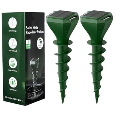 2er Pack Maulwurf Vertreiber Testsieger, Maulwurfschreck Solar Mittel Gegen MaulwüRfe & WüHlmäUse, Schlangen, Ultraschall Maulwurf Vertreiben FüR Den Outdoor, Garten, Rasen WüHlmausschreck