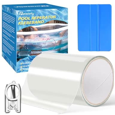Paistely Pool Flicken Klebeband Unterwasser, Transparentes Wasserdichtes Klebeband 8 cm x 100 cm, Poolflicken Selbstklebend Unterwasser Zur Reparatur Verschiedener Schwimmbadoberflächen (Klebeband)
