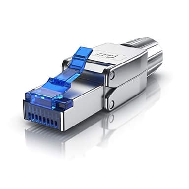 CSL - Netzwerkstecker Feldkonfektionierbar RJ45 CAT 6/7/8 - Geschirmt 40 GBit/s 2000 MHz Ethernet Werkzeuglos LAN Kabel - Crimpstecker Steckverbinder für Netzwerkkabel Verlegekabel