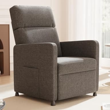 Devoko Relaxsessel, Fernsehsessel mit Liegefunktion, TV-Sessel mit Liegefunktion, Einzel Liegesessel Relaxsessel Elektrisch für Wohnzimmer, Schlafzimmer, Grau