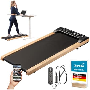Skandika Walking Pad Nordik K6-H | Laufband für zuhause, 6 km/h, LED-Display, Fernbedienung, Kinomap | Fitnessgerät für Ausdauertraining, Büro, Home Office
