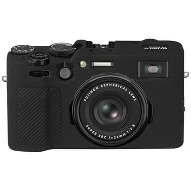 Elonbo Silikonbeutel für die Digitale Kamera Fujifilm X100VI, weicher Gummi-Schutzbeutel für die Kamera Fujifilm X100VI, weiche Schutzhülle mit abnehmbarem Objektivdeckel, schwarz