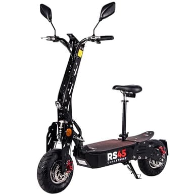 eFlux RS45 Pro mit Straßenzulassung - 𝟰𝟱 km/h - 𝟮𝟬𝟬𝟬 Watt Motor - 𝟯𝟬 km Reichweite (RS45 Pro Schwarz)