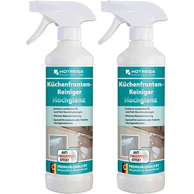HOTREGA Küchenfronten-Reiniger Hochglanz 500ml - Küchenreinigung, Küchenreiniger, Intensivreiniger, Frontenreiniger (2x 500ml)