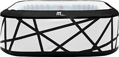 MSpa Whirlpool Soho 185x185x68cm | Aufblasbarer Luxus-Whirlpool für 6 Personen | 132 Massagedüsen, PTC-Heizung bis 42°C, Ozondesinfektion & Robustes 6-Schicht-Material | Komplett-Set mit Abdeckung