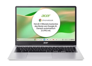 Acer Chromebook 315 (CB315-4H-C6V3) Laptop | 15,6" FHD Display | Intel Celeron N4500 | 8 GB RAM | 128 GB eMMC | Intel UHD Graphics | Google ChromeOS | Silber