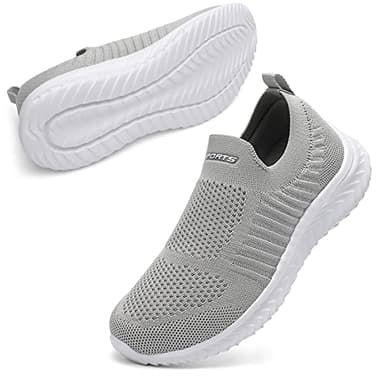 STQ Walking Schuhe für Damen Trainer Mesh Atmungsaktiv Leichtgewichtige Schuhe Athletische Damen Laufschuhe Jogging Gym Sneakers Grau 42 EU