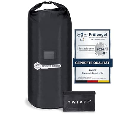 TWIVEE - 2 in 1 Rucksack Schutzhülle Flugzeug - Flight Cover Rucksack 60l bis 110l - Rucksackhülle Flugzeug - Backpack Cover - Rucksackschutz - Trekkingrucksack Schutz