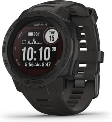 Garmin Instinct Solar renewed- wasserdichte GPS-Smartwatch mit Sport-/Fitnessfunktionen. Herzfrequenzmessung am Handgelenk, Fitness Tracker und Smartphone Benachrichtigungen (Generalüberholt)
